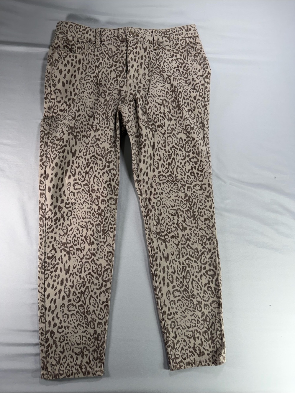 White House Black Market Skinny Crop Leopard Print Pants Sz 6 # 965